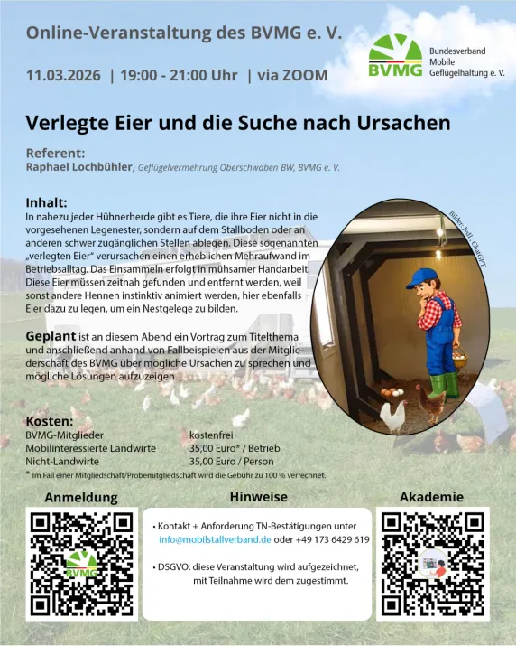 Ein Landwirt schaut ratlos auf Eier am Boden