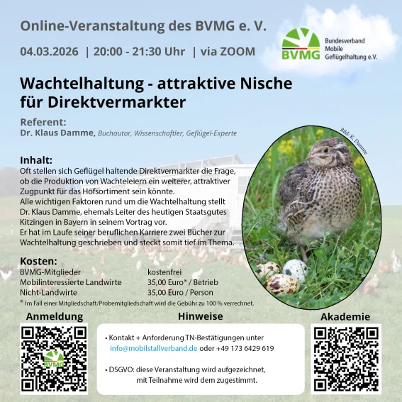 20260304 Wachtelhaltung - attraktive Nische für Direktvermarkter