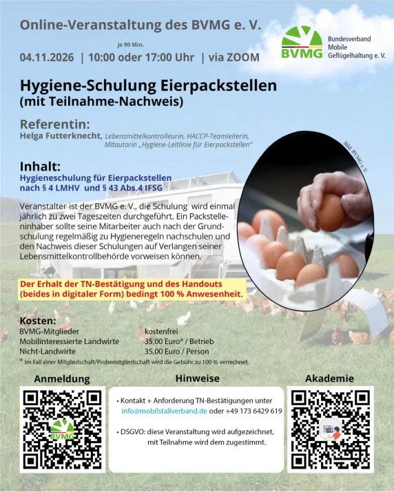 Hygiene-Schulung Eierpackstellen 