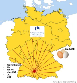 Liefergebiet des Junghennenlieferenten Oberschwaben in Baden-Württemberg Liefergebiet des Junghennenlieferenten Oberschwaben in Baden-Württemberg