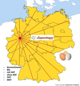 Liefergebiet des Junghennenlieferenten Seppenhagen in NRW Liefergebiet des Junghennenlieferenten Seppenhagen in NRW